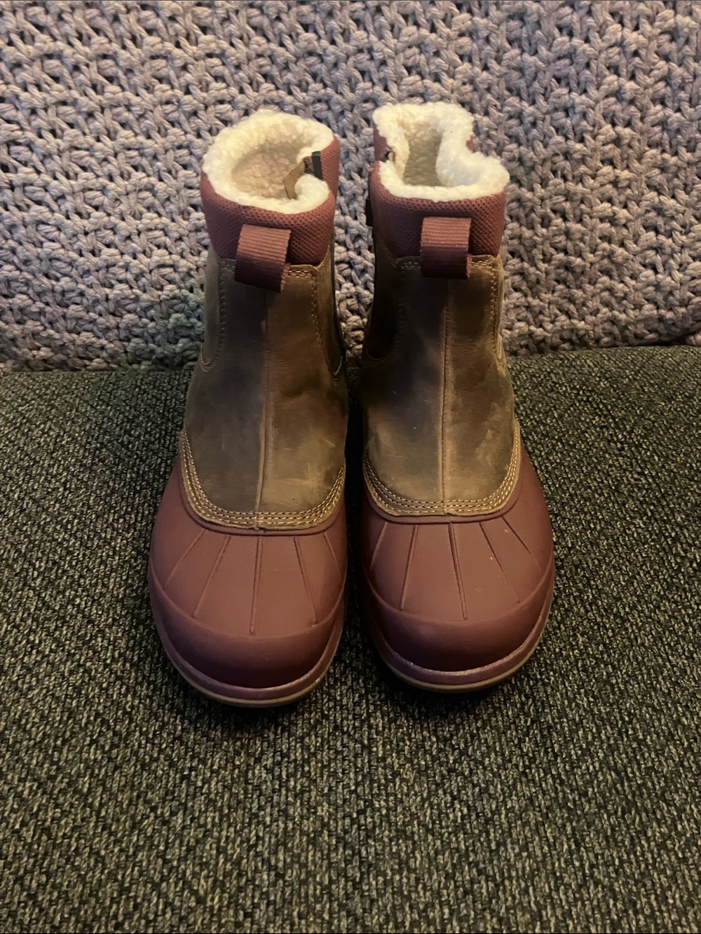 L.L. Bean Women's Storm Chaser waterproof Boots with Side Zip purple 8.5 women’s